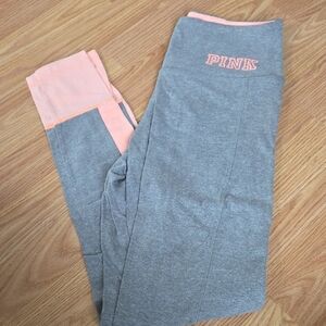 PINK Victoria's Secret Gray and Peach Yoga Leggings